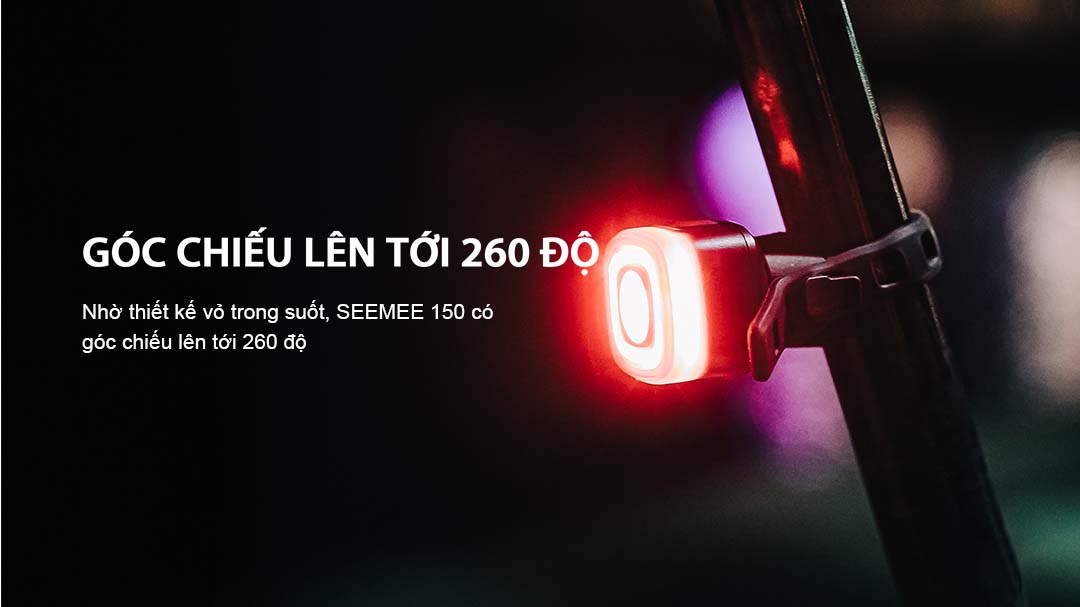 đèn hậu xe đạp Magicshine Seemee 150 góc chiếu 260 độ