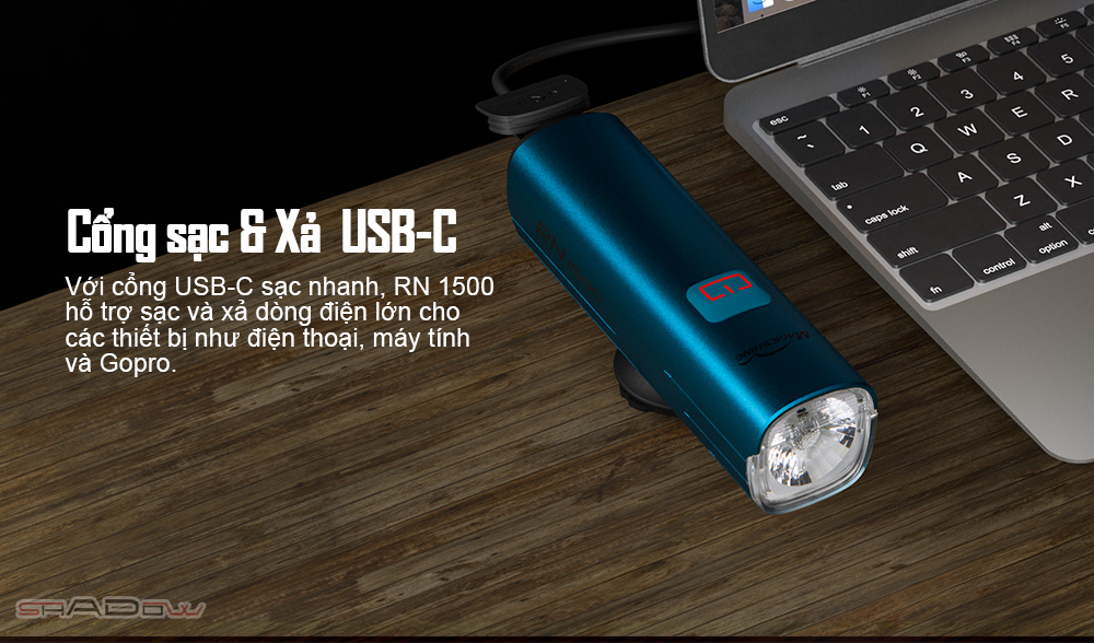 Đèn xe đạp Magicshine RN 1500 sạc USB C kiêm power bank