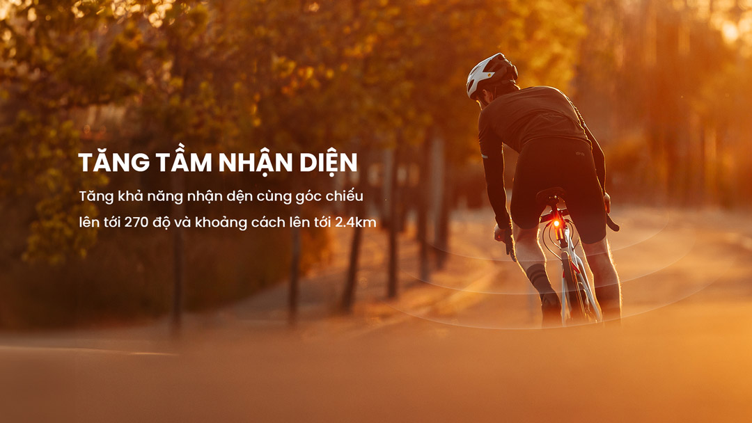 Đèn có độ sáng 300lm tầm nhận diện 2400m