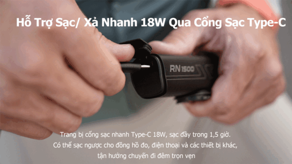 Sạc/Xả nhanh qua cổng sạc Type-C