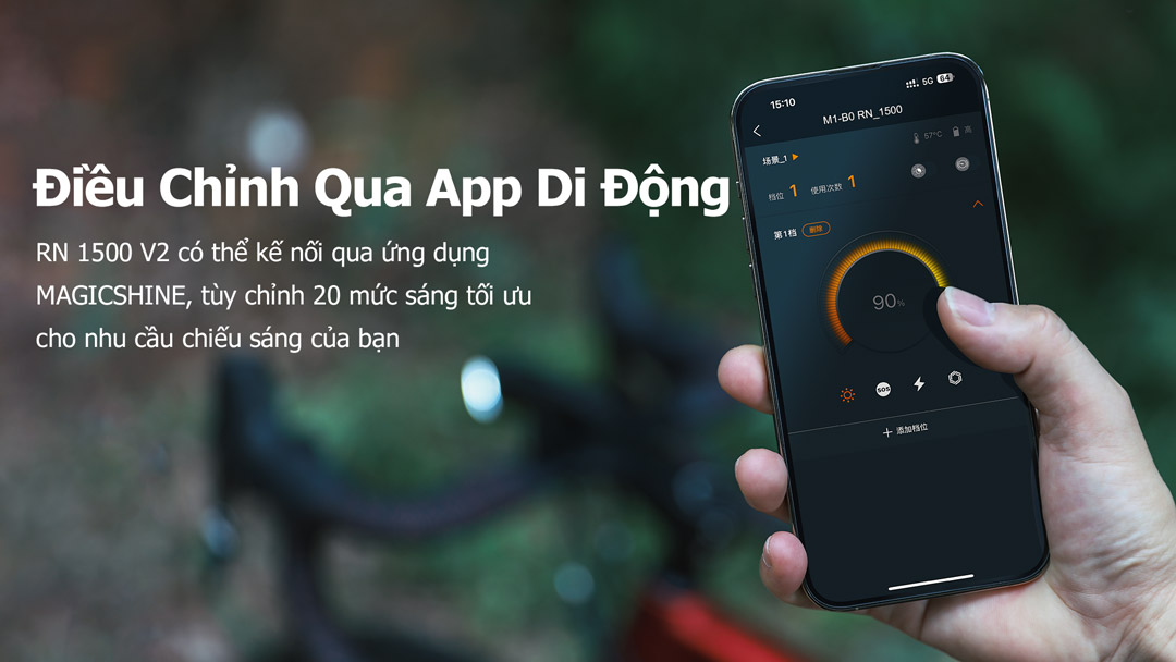 RN 1500 V2 điều chỉnh qua App Magicshine