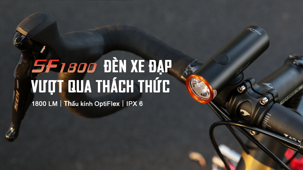 Đèn xe đạp MAGICSHINE SF1800 gắn ghi đông, sáng 1800 lumen, chống nước IPX6