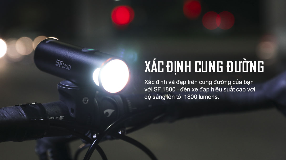 Đèn xe đạp MAGICSHINE SF1800 chiếu sáng ban đêm công suất 1800 lumen