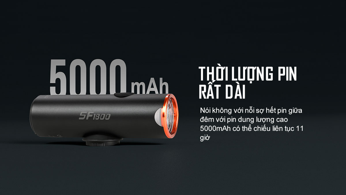 Đèn xe đạp MAGICSHINE SF1800 pin 5000mAh chiếu sáng tới 11 giờ