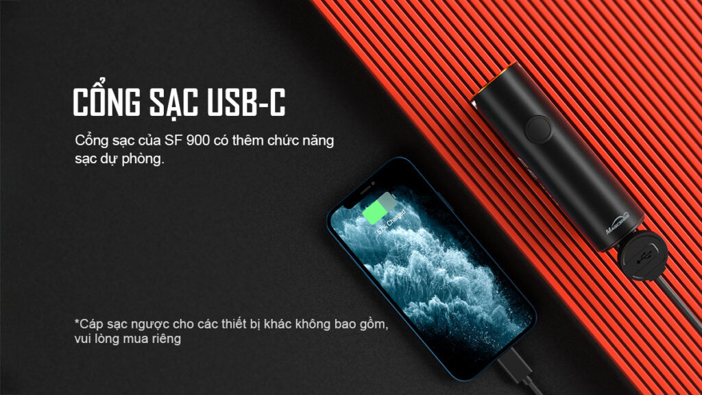Magicshine SF900 sạc USB-C hỗ trợ sạc dự phòng