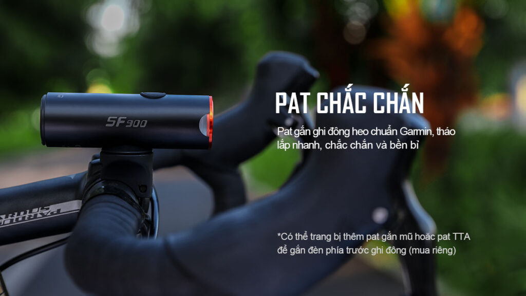 Đèn Magicshine SF900 gắn ghi đông chắc chắn theo chuẩn Garmin