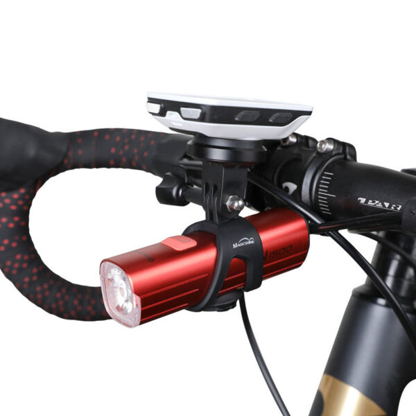 Đèn xe đạp Magicshine ALLTY 1500S lắp kèm giá đỡ và đồng hồ GPS trên ghi đông