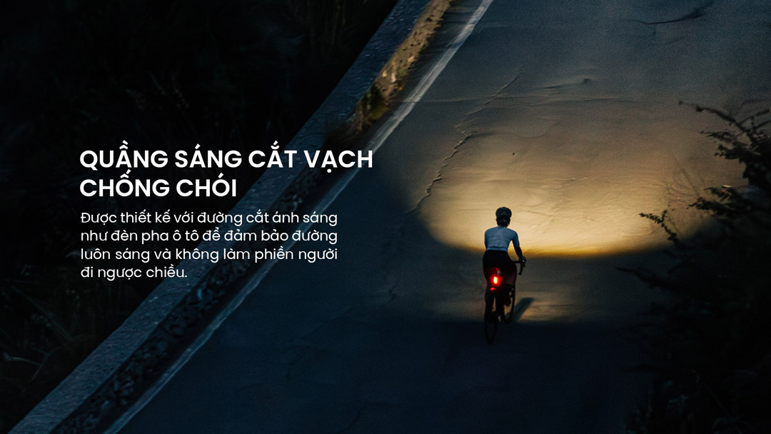Đèn xe đạp chống chói, ánh sáng cắt vạch như ô tô