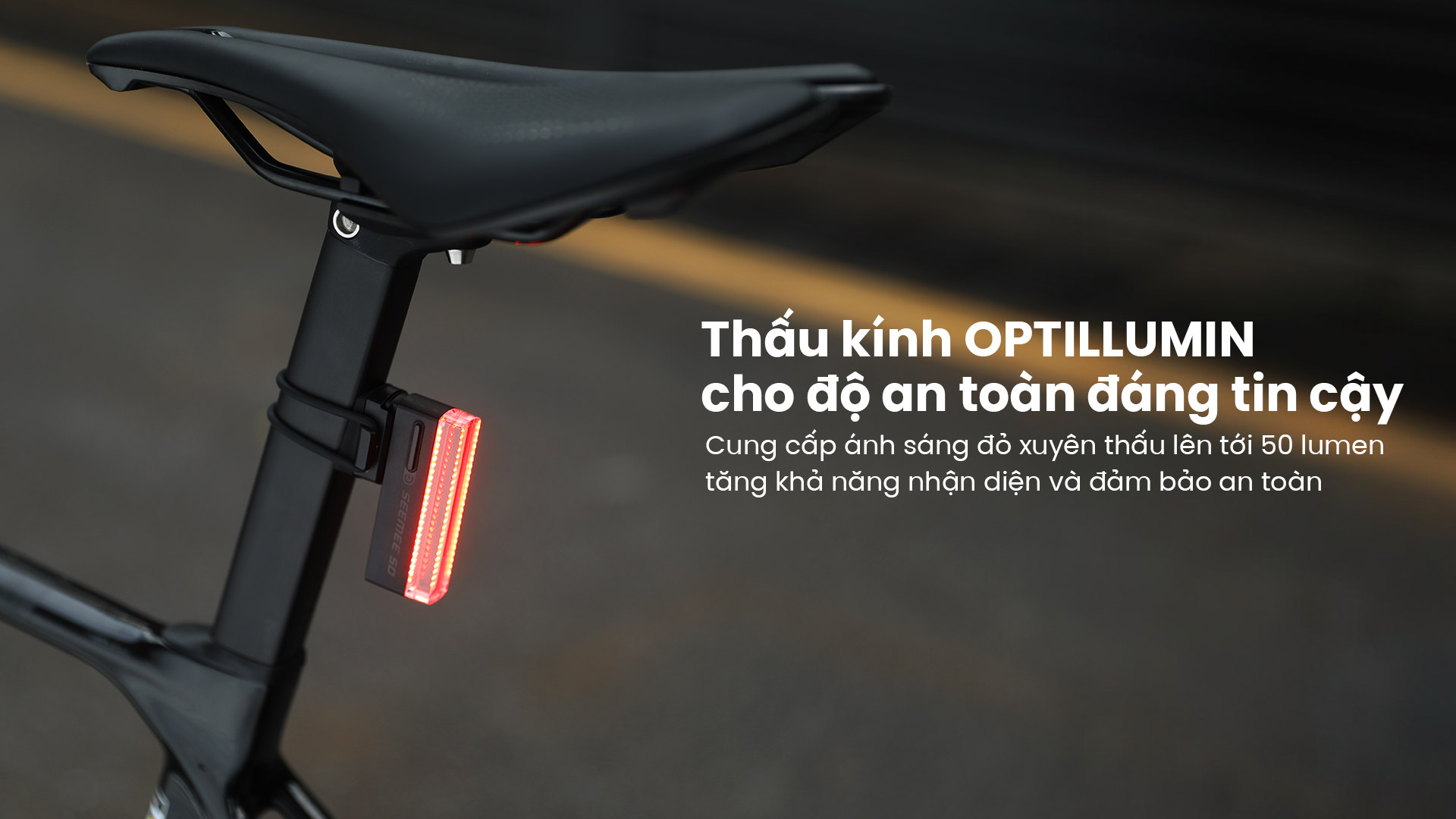 Đèn hậu xe đạp Magicshine SEEMEE 50 PRO thấu kính Optillumin