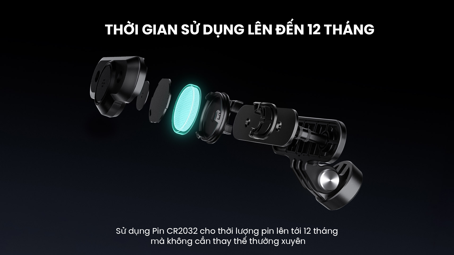 Cấu tạo Magicshine NETFY Tracker sử dụng pin CR2032, dùng tới 12 tháng