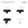 Các bộ phận giá đỡ Magicshine NETFY Tracker: mặt trước, mặt sau, ngàm GoPro và pin CR2032
