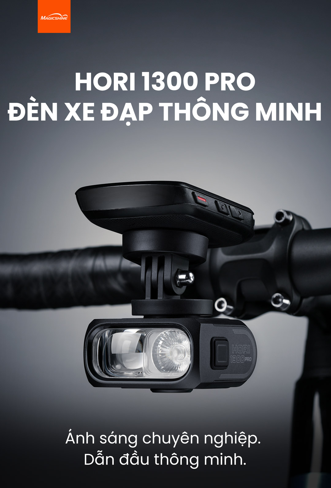 Đèn xe đạp Magicshine HORI 1300 Pro gắn ghi đông