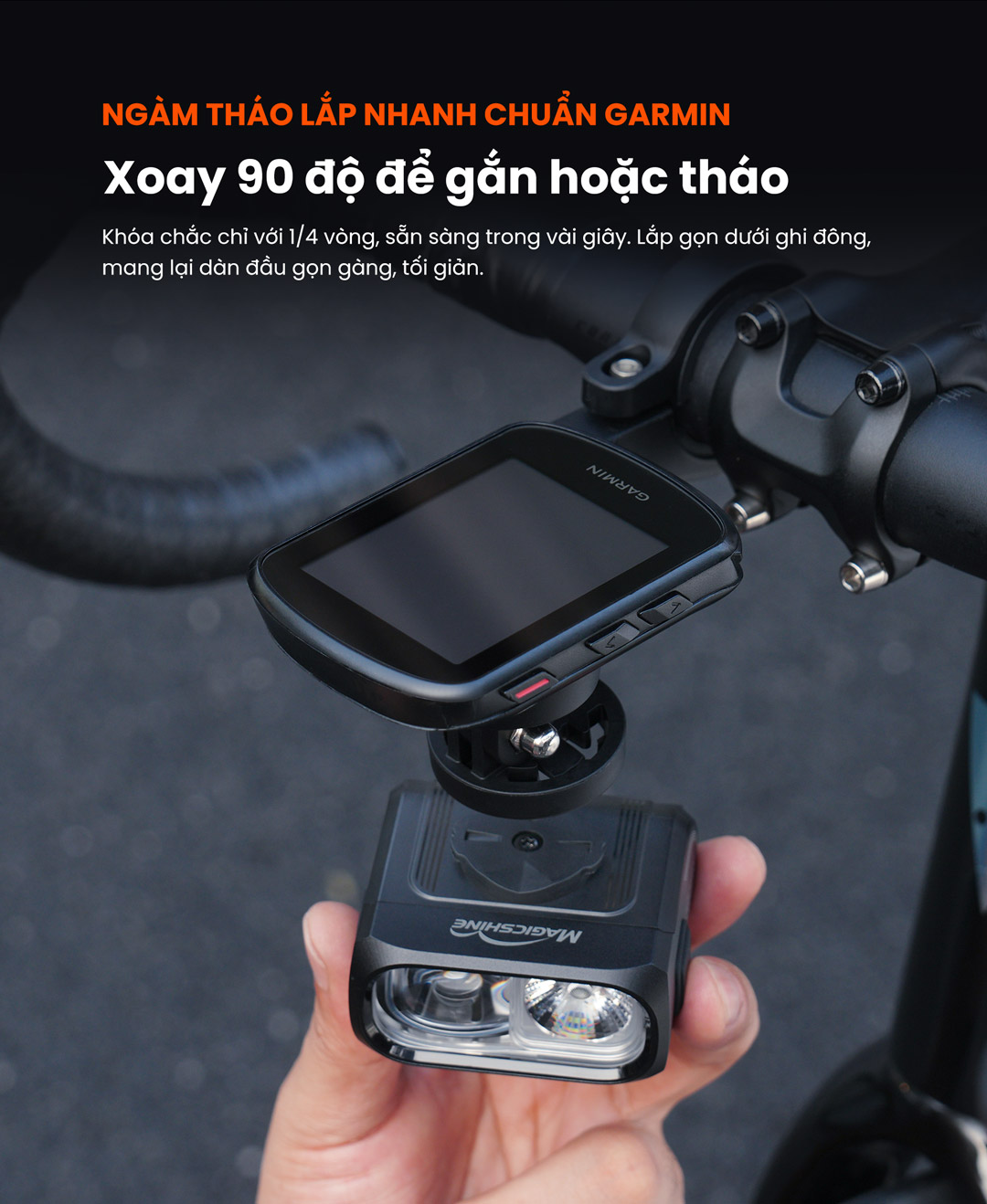 Ngàm tháo lắp nhanh Garmin của Magicshine HORI 1300 Pro