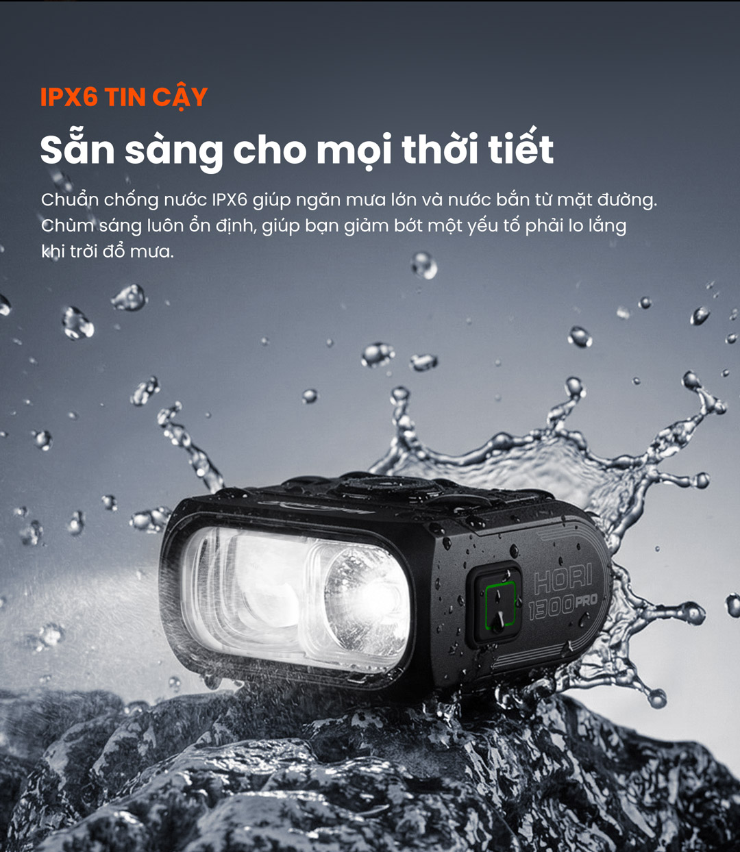 Đèn xe đạp Magicshine HORI 1300 Pro chống nước IPX6