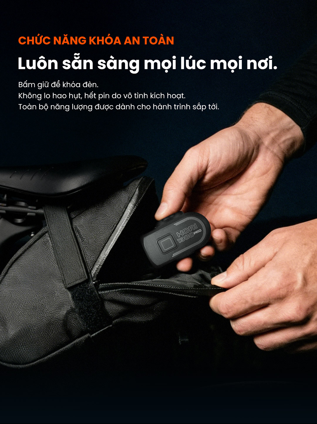 Chức năng khóa an toàn của Magicshine HORI 1300 Pro