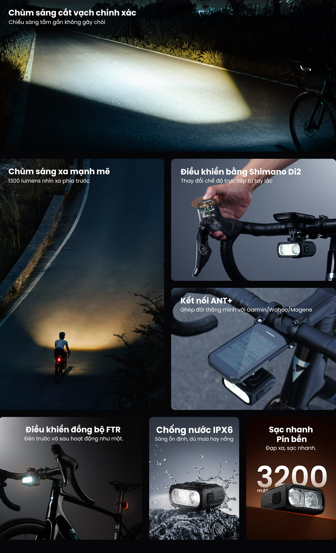 Đèn xe đạp Magicshine HORI 1300 Pro nổi bật