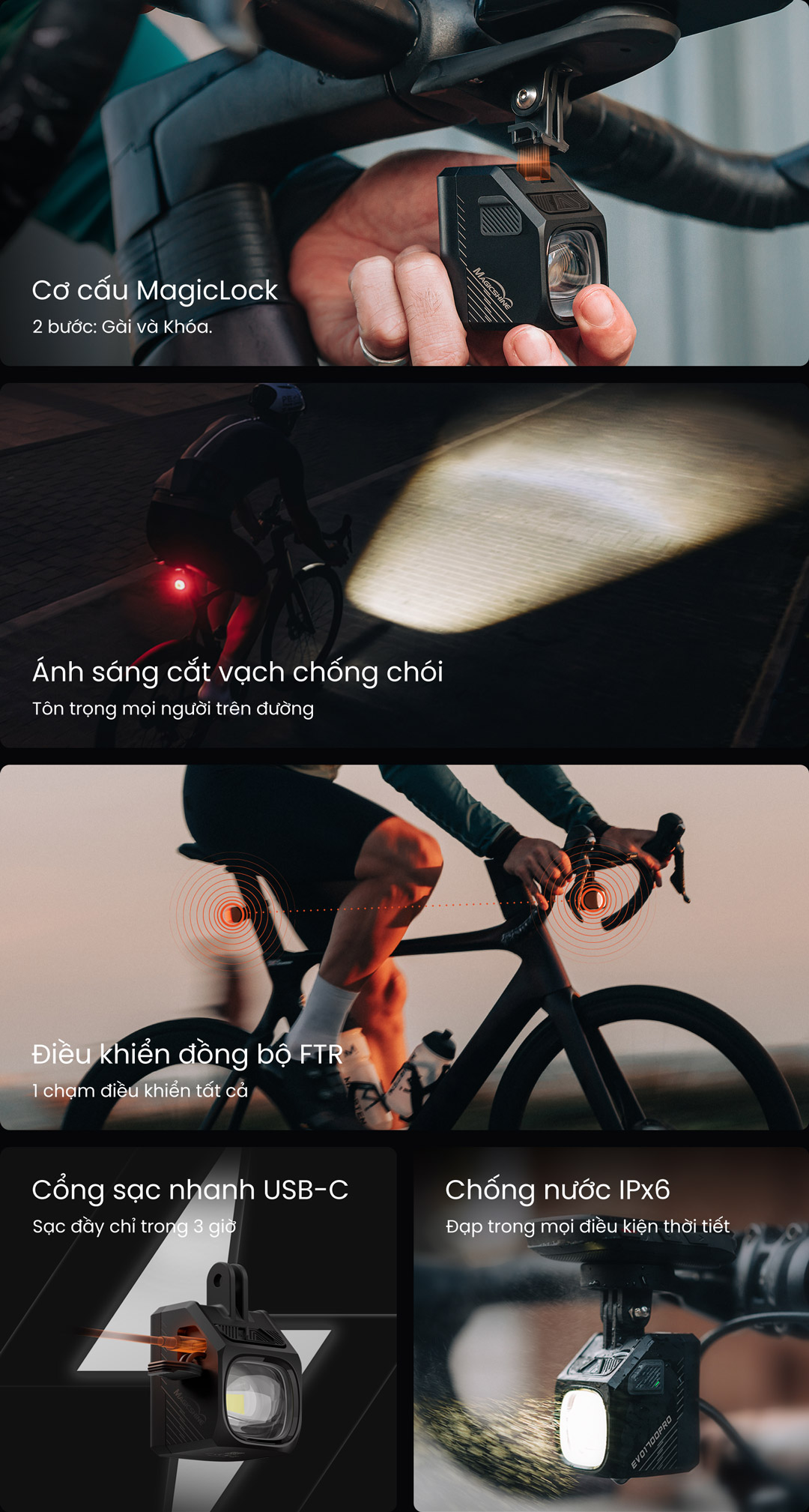 Đèn xe đạp Magicshine EVO 1700 Pro nổi bật