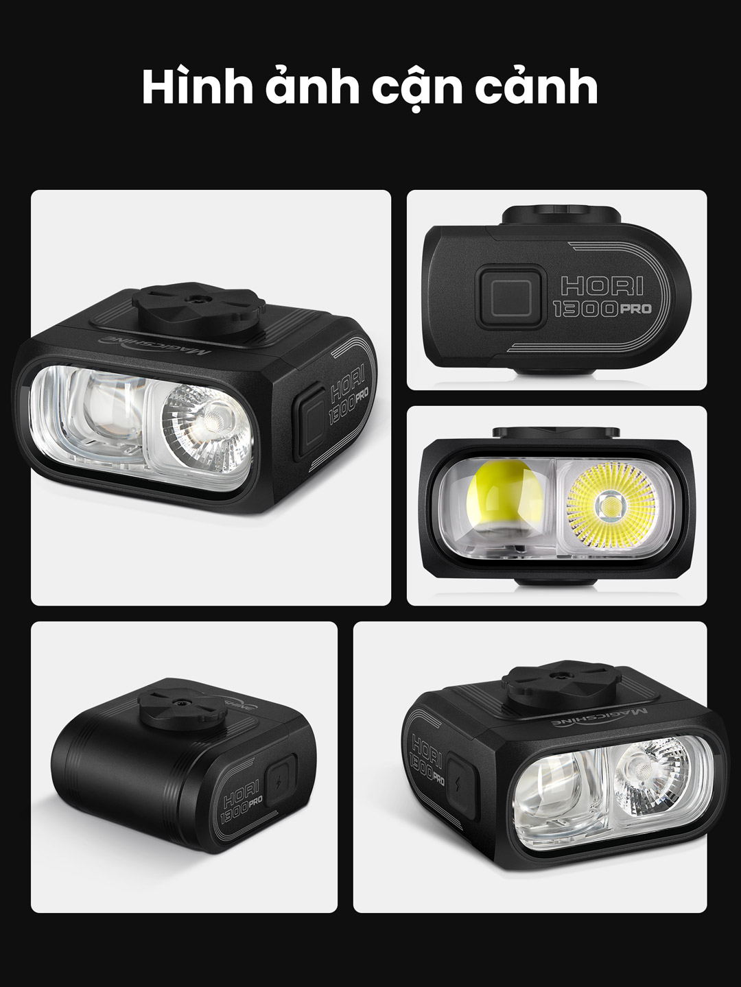Cận cảnh đèn xe đạp Magicshine HORI 1300 Pro