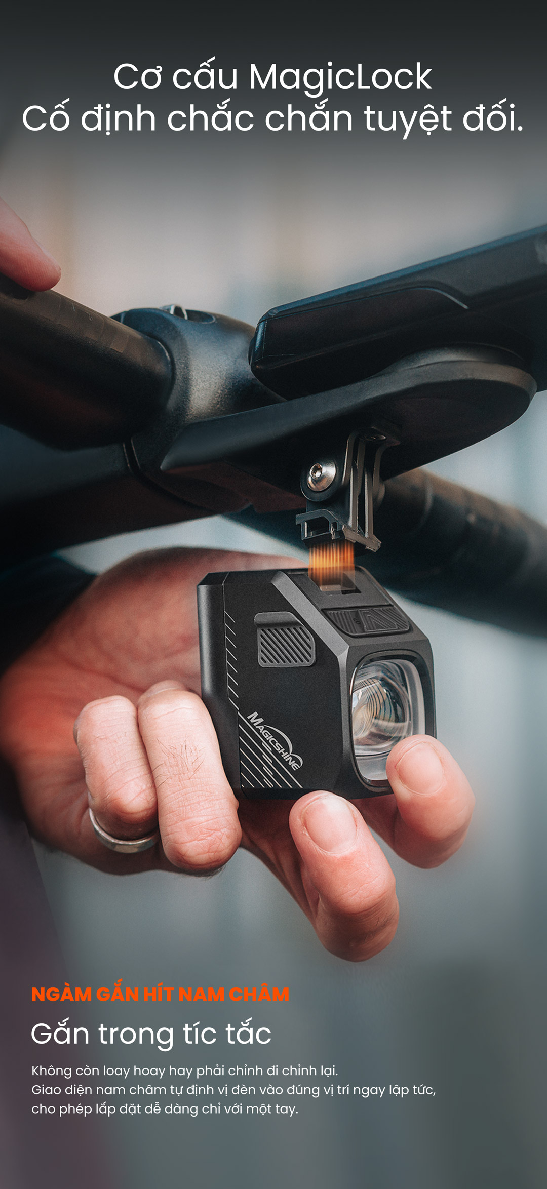 Ngàm gắn nam châm MagicLock của Magicshine EVO 1700 Pro