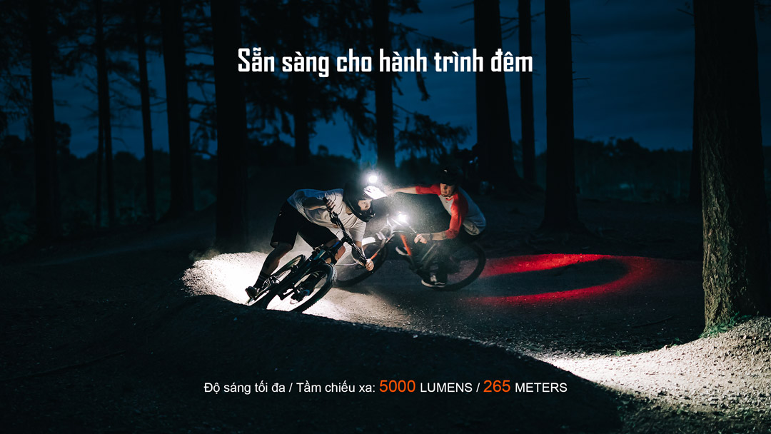 Magicshine Monteer 5000S chiếu sáng đường rừng ban đêm