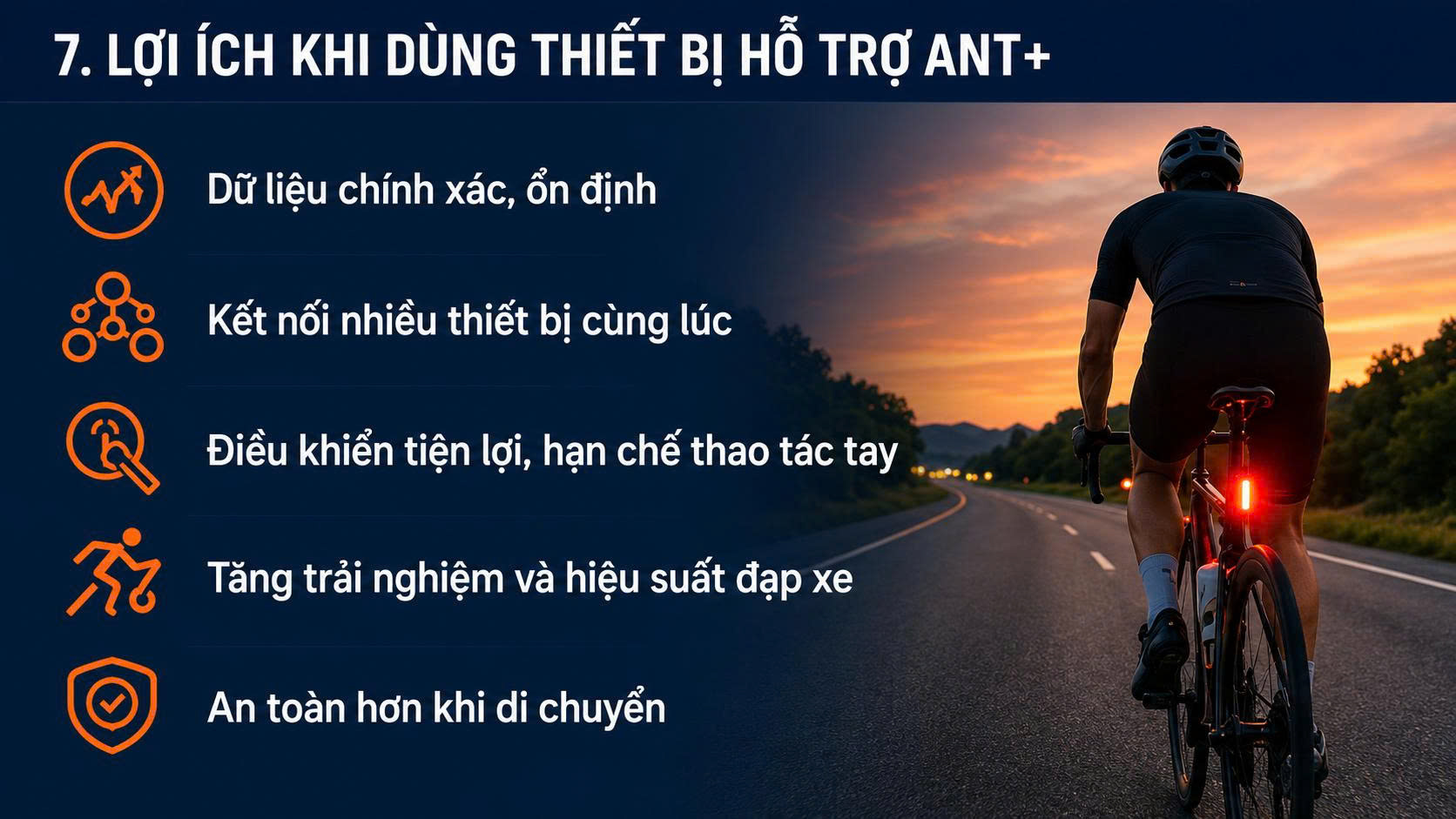 Lợi ích của thiết bị xe đạp hỗ trợ ANT+