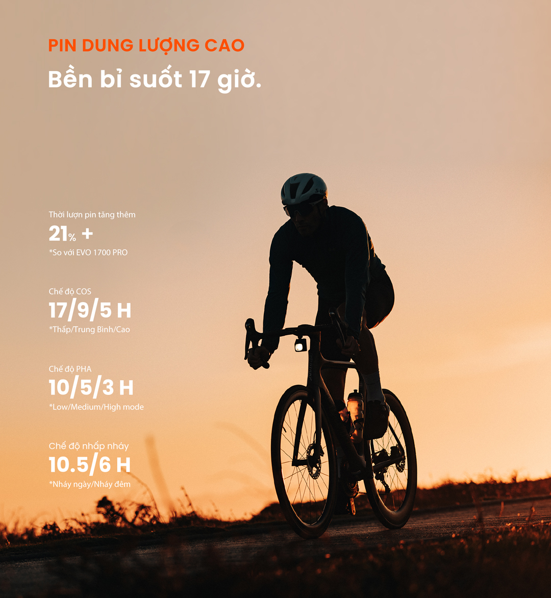 Pin đèn Magicshine EVO 1700 UT dùng 17 giờ