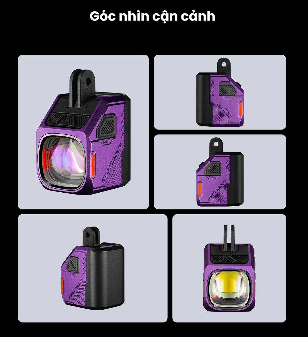 Các góc thiết kế đèn Magicshine EVO 1700 UT màu tím